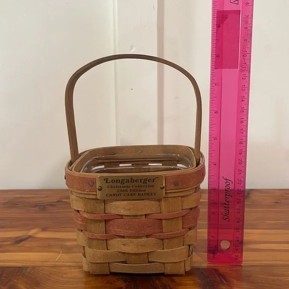 Vtg Longaberger 1986 Christmas Collection Candy Cane Basket - Picture 8 of 8